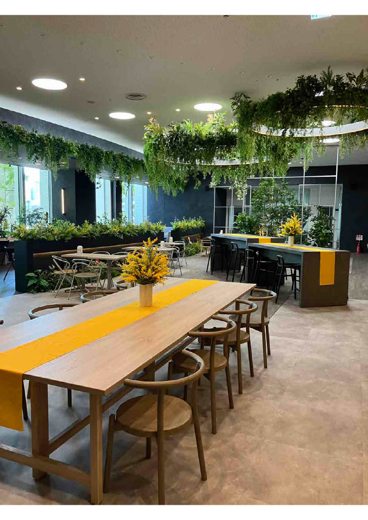 Decorations of the open space on the Head Office Building